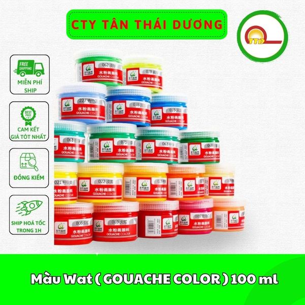 Màu Wat ( GOUACHE COLOR ) 100 ml - Dạng Nước - Chính Hãng
