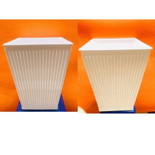 Chậu trồng cây - Chậu trồng cây vuông sọc - Chậu nhựa trồng hoa - Decor Trang trí nhà cửa