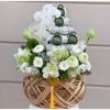 Vỏ hộp bánh cưới hình vòm - vỏ hộp bánh cưới ,vỏ hộp trà cưới, hoạ tiết hoa -vỏ hộp trang trí tráp cưới hỏi  (Không Dây)