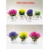 Chậu hoa - Chậu hoa oải hương có quai cao cấp - Chậu hoa giả để bàn, Decor trang trí cực đẹp
