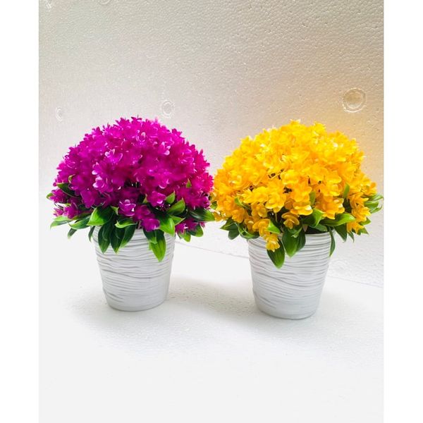 Chậu hoa giả - Chậu hoa tú cầu tròn để bàn - Decor trang trí cực đẹp