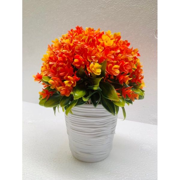 Chậu hoa giả - Chậu hoa tú cầu tròn để bàn - Decor trang trí cực đẹp