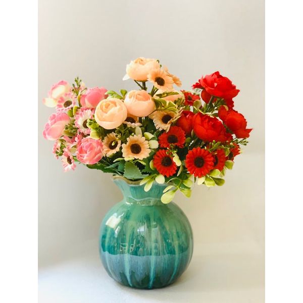 Hoa giả - Cụm hoa hồng nhí - Hoa hồng điểm cắm lọ hoa để bàn - Decor trang trí cực đẹp