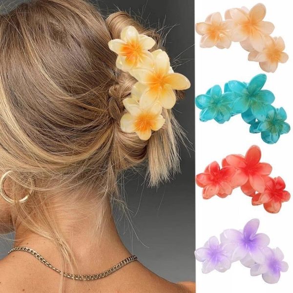 Cặp tóc hoa sứ-cặp tóc hoa mai nhiều màu sắc ,kẹp tóc đi biển siêu xinh