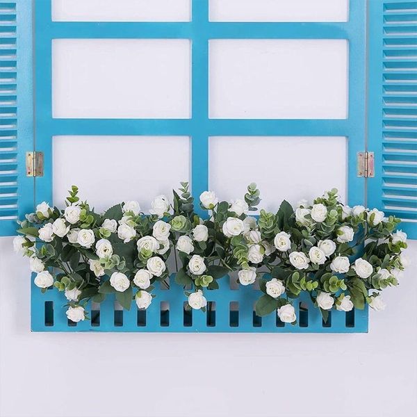 Cành HOA HỒNG xoăn 7 nhánh , Hoa giả trang trí nhà cửa , Hoa giả Decor , Hoa giả để bàn.