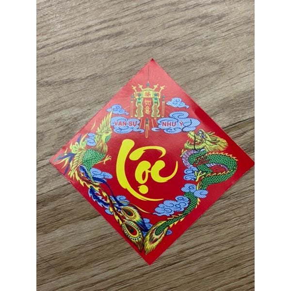 Set 10 tem chữ Tết - Dán bánh trưng, dưa hấu - Trang trí đồ Tết