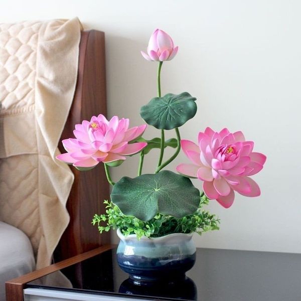 Cành sen giả - Cành sen xốp cao cấp decor trang trí rất đẹp và sang trọng