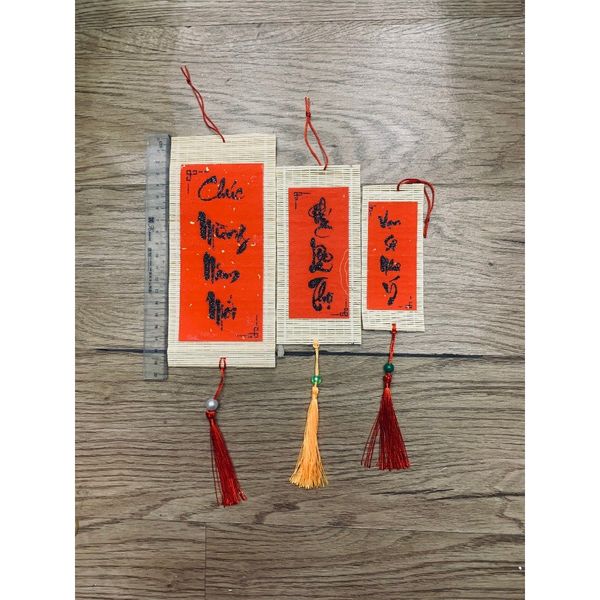 Mành Tre Viết Chữ Thư Pháp Trang Trí Tết,Treo Đào Mai,Decor Nhà Cửa