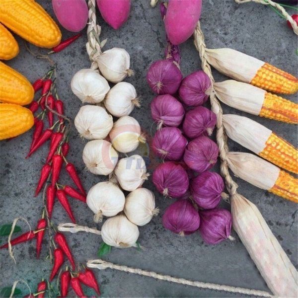 DÂY HÀNH, TỎI, ỚT,HOA QUẢ TREO TRANG TRÍ - GIỐNG NHƯ THẬT 99%