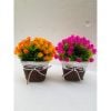 Chậu hoa - Chậu hoa tú cầu thắt nơ - Chậu hoa giả để bàn, Decor trang trí nhà cửa