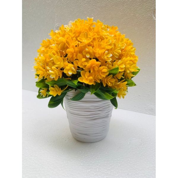 Chậu hoa giả - Chậu hoa tú cầu tròn để bàn - Decor trang trí cực đẹp