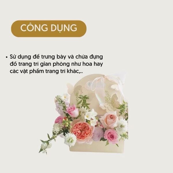 Túi đựng hoa - Túi giấy quai xách hoạ tiết cánh bướm cao cấp - Túi đựng hoa tươi, hoa sáp cực xinh