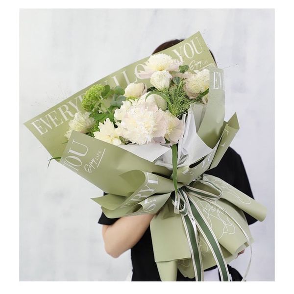 Giấy Gói Hoa In Chữ Love You - Loại Dày Đẹp - sỉ , lẻ