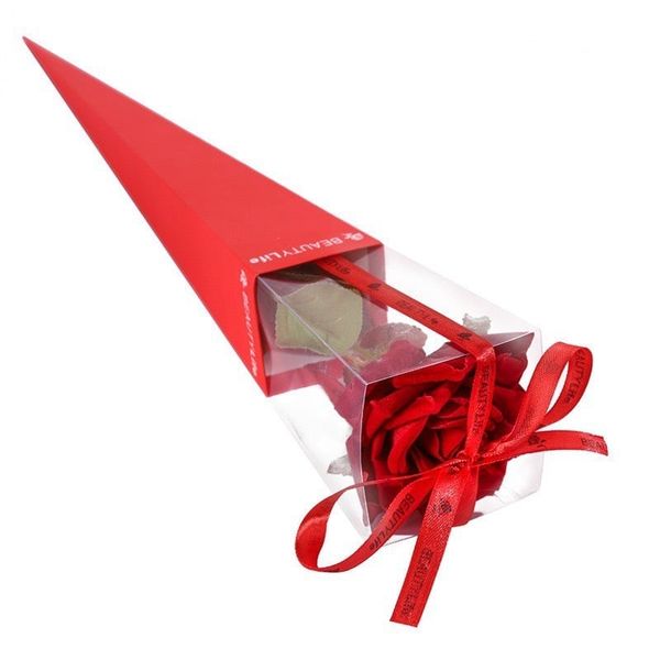 Túi đựng hoa 1 bông , sét gồm hộp giấy , 1 miếng mika , ruy băng sz 40.5*7cm