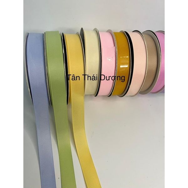 Ruy băng lụa gân màu pastel cực xinh - 2cm x 30m