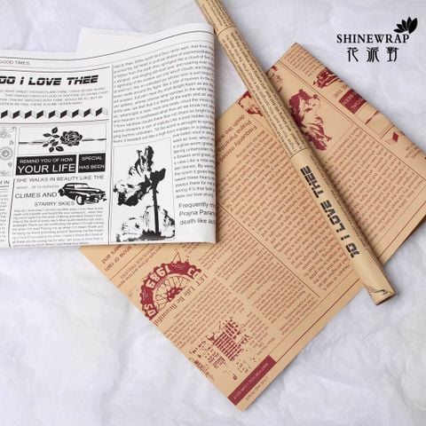 20 Tờ Giấy Gói Hoa Mica - HỌA TIẾT GIẤY BÁO - Loại Đẹp , Dày Dặn - Gói Hoa Cực Sang - GIẤY GÓI HOA MIKA