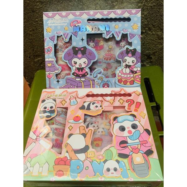Hộp sticker và băng keo dán trang trí hoạ tiết hoạt hình dễ thương