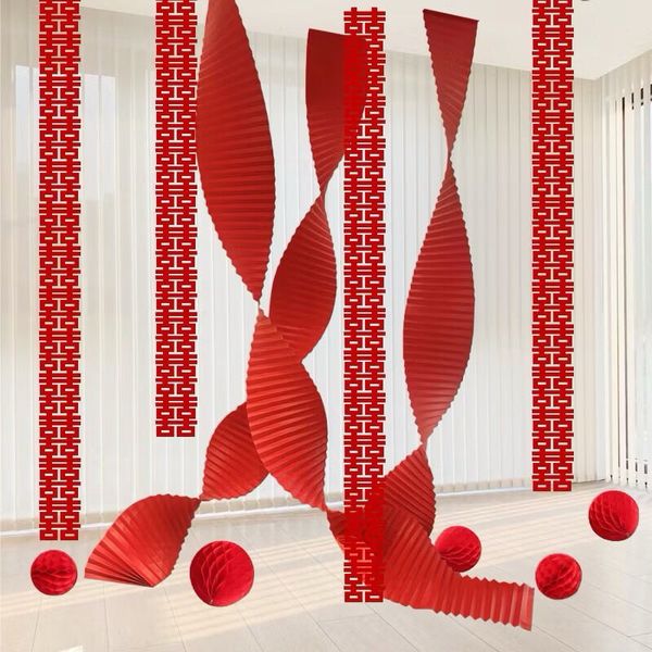 Dải giấy xếp gợn sóng - Trang trí tiệc cưới, Decor trang trí Tết - Dài 3,5m
