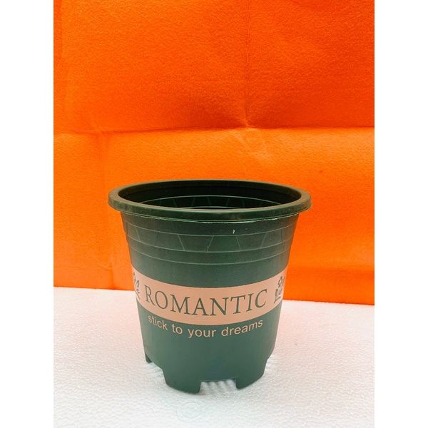 (Loại dày) Chậu trồng cây - Chậu trồng cây nhựa in chữ Romantic - Chậu trồng hoa - Trang trí nhà cửa