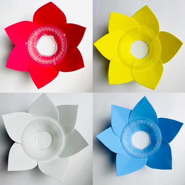 Combo 50 chiếc Đèn hoa đăng 6 cánh bằng xốp, nhiều màu - Đèn nến thả nước, trang trí dịp lễ Vu Lan