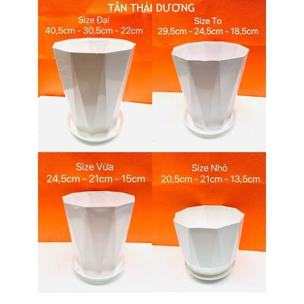 (Loại Dày) Chậu trồng cây - Chậu nhựa trồng cây kim cương - Chậu trồng hoa, cây cảnh - Trang trí nhà cửa