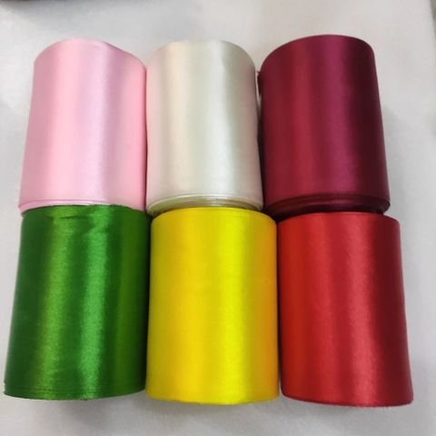 Ruy Băng Lụa Nhiều Màu Bản 10cm, 15cm, 20cm, 30cm - Cuộn 22met - Loại Đẹp