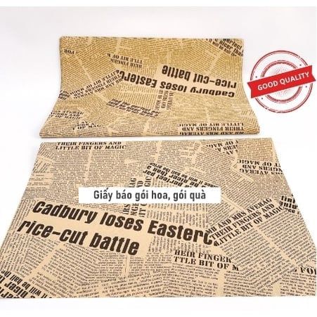 Giấy Gói Hoa -Giấy Gói Quà Vintage . SIZE LỚN.  Họa Tiết Tờ Báo Cũ Cổ Điển 50x70cm