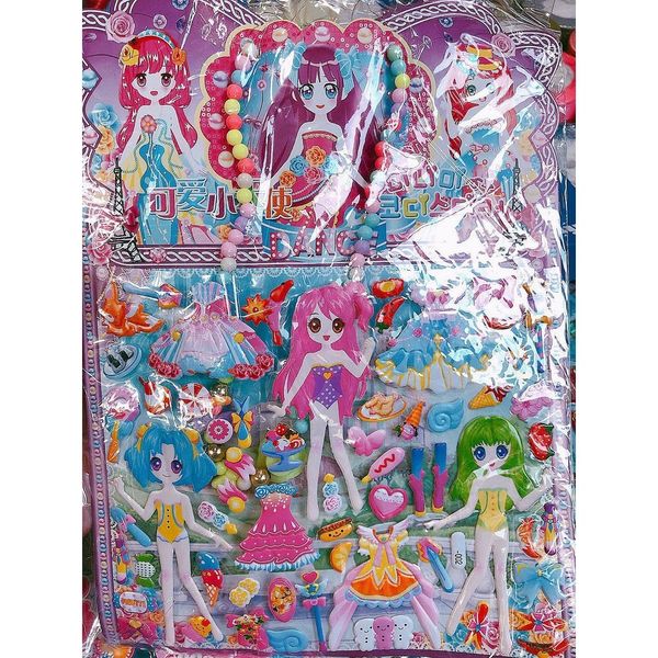 Tờ Dán Sticker Nổi 3D Thời Trang, Công Chúa Bản To Nhiều Chi Tiết Cho Bé