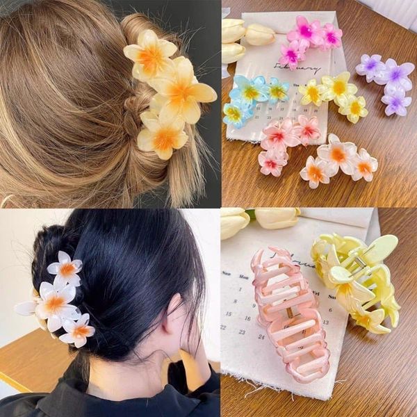 Cặp tóc hoa sứ-cặp tóc hoa mai nhiều màu sắc ,kẹp tóc đi biển siêu xinh