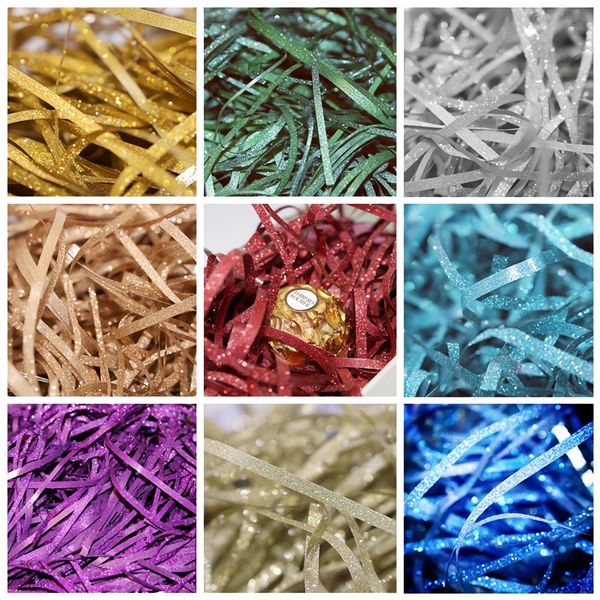 100gr Giấy Rơm Nhũ Kim Tuyến Lấp Lánh Trang Trí Hộp Quà Sang Trọng