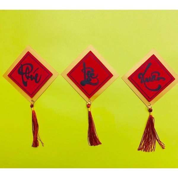 Mành Tre Viết Chữ Thư Pháp Trang Trí Tết,Treo Đào Mai,Decor Nhà Cửa