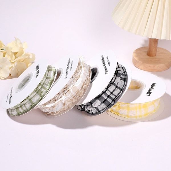 Ruy băng vải xốp - viền sóng- hoạ tiết kẻ - duy băng vải xốp - viền bèo- bản 2,5cm và 4cm
