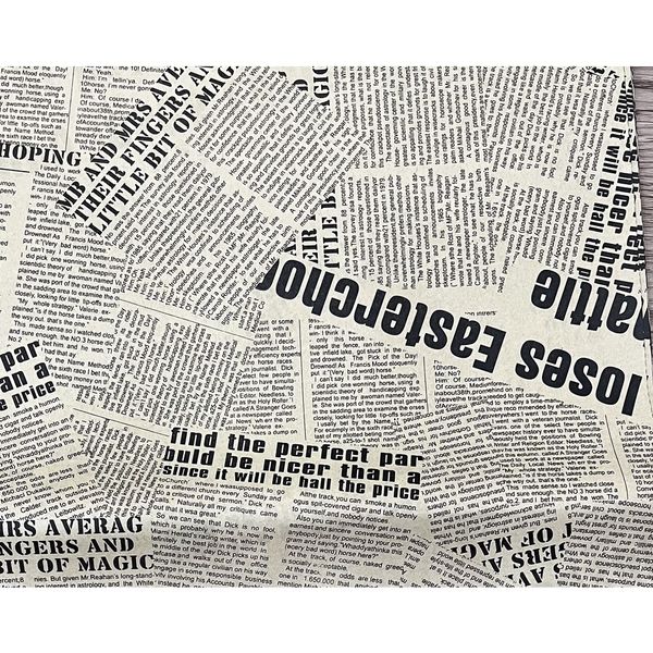 Giấy Gói Hoa - Gói Quà Cỡ Lớn-  Phong Cách Vintage - Họa Tiết Tờ Báo Cũ Cổ Điển.  50x70cm