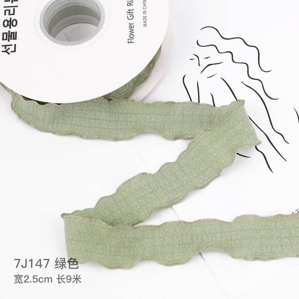 Ruy băng vải xốp - viền sóng - bản 2,5cm và 4cm. Làm nơ cực xinh