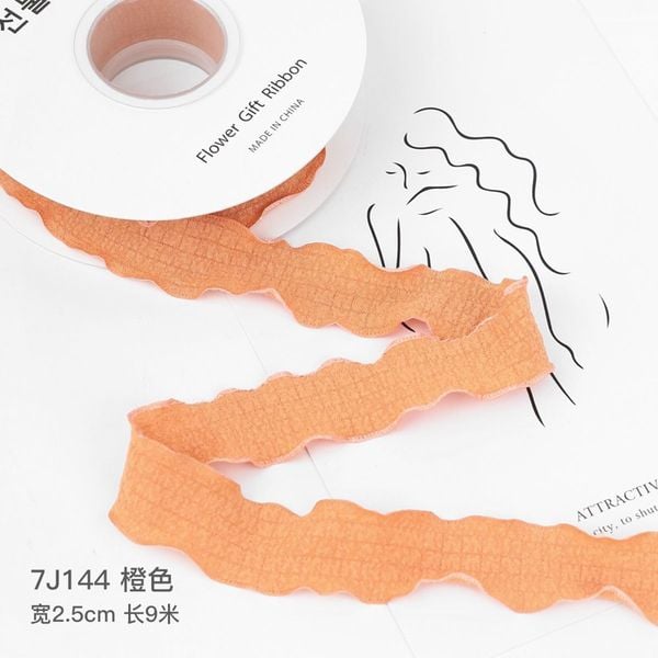 Ruy băng vải xốp - viền sóng - bản 2,5cm và 4cm. Làm nơ cực xinh