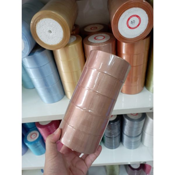 Cuộn 22met - Ruy băng lụa bản 4cm nhiều màu