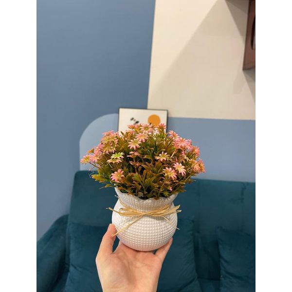 Chậu hoa giả - Chậu hoa cúc nhí để bàn - Chậu hoa nhựa trang trí - Decor trang trí nhà cửa