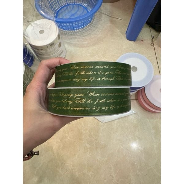 Ruy Băng Nhựa Thái In Chữ Bản 3cm Dài 45m