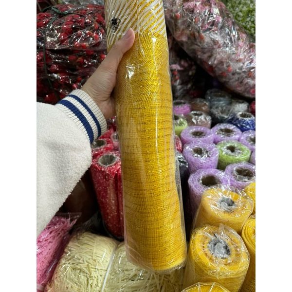 ( 27cm x7met)  LƯỚI THÔ KIM TUYẾN - loại ngắn - trang trí - bó hoa- giỏ quà
