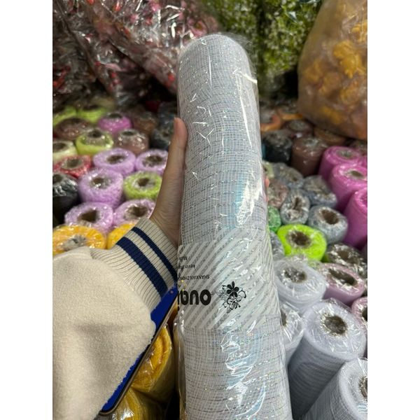 ( 27cm x7met)  LƯỚI THÔ KIM TUYẾN - loại ngắn - trang trí - bó hoa- giỏ quà