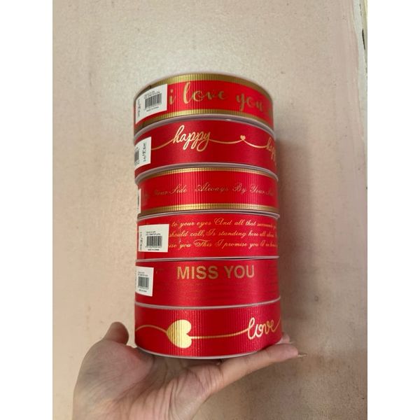 Ruy Băng Nhựa Thái In Chữ Bản 3cm Dài 45m