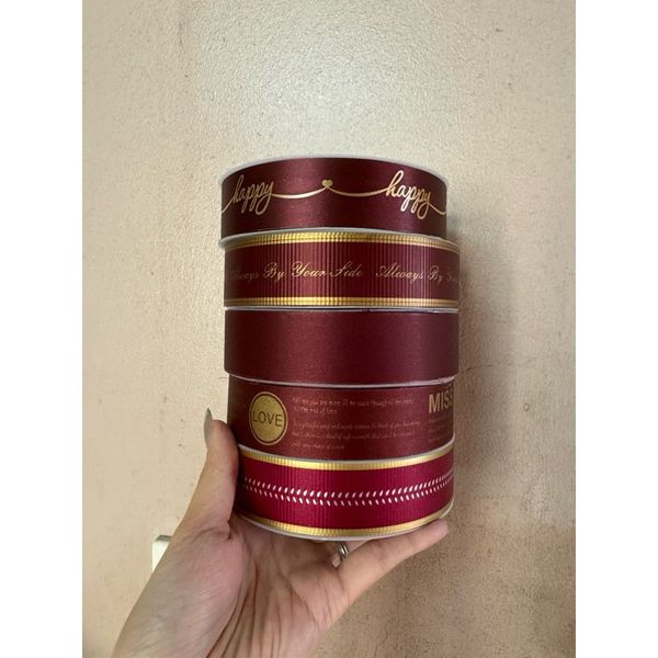 Ruy Băng Nhựa Thái In Chữ Bản 3cm Dài 45m