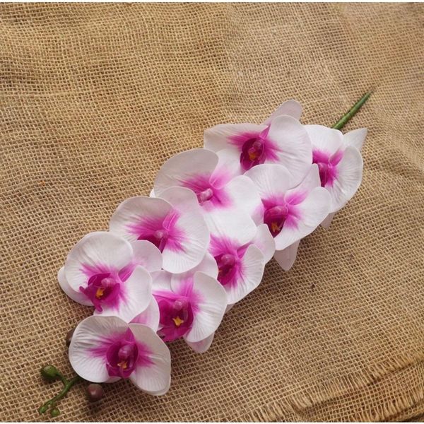 Cành hoa lan hồ điệp cao su 7 bông cao cấp - decor trang trí nhà cửa cực đẹp và sang trọng