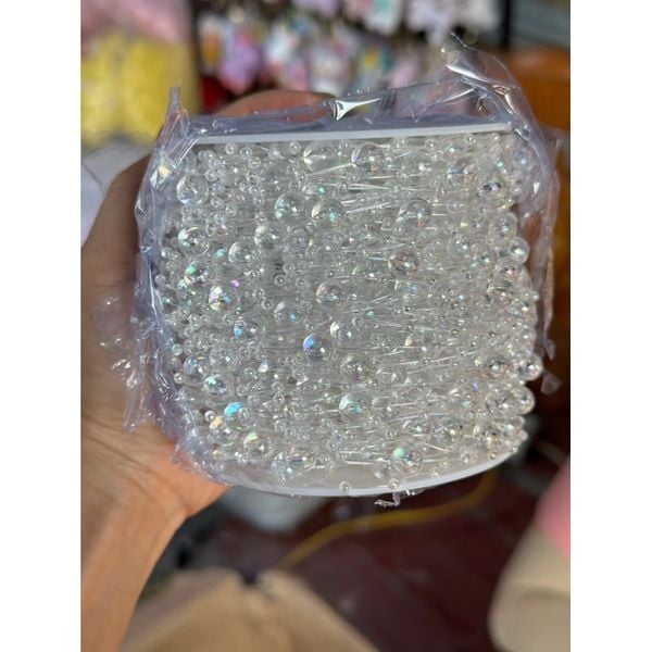 Cuộn Dây Hạt Ngọc Trai Làm Đồ Handmade - Làm Đồ Trang Sức - Trang Trí Bó Hoa Đám Cưới 60m