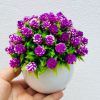 Hoa giả - Chậu hoa baby tròn nhỏ để bàn - Decor trang trí siêu xinh