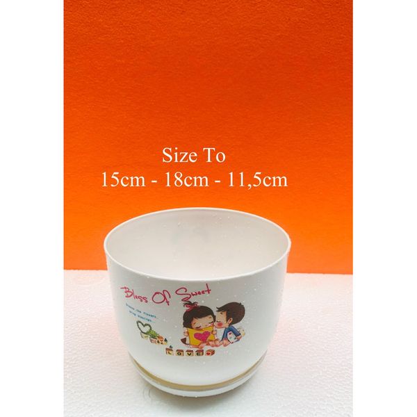 Chậu trồng cây - Chậu trông hoa, chậu nhựa giả sứ - Chậu cây để bàn