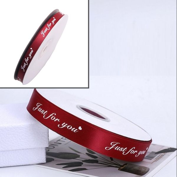 (Cuộn 45m) Ruy băng lụa in chữ just for you bản 2,5cm*45m