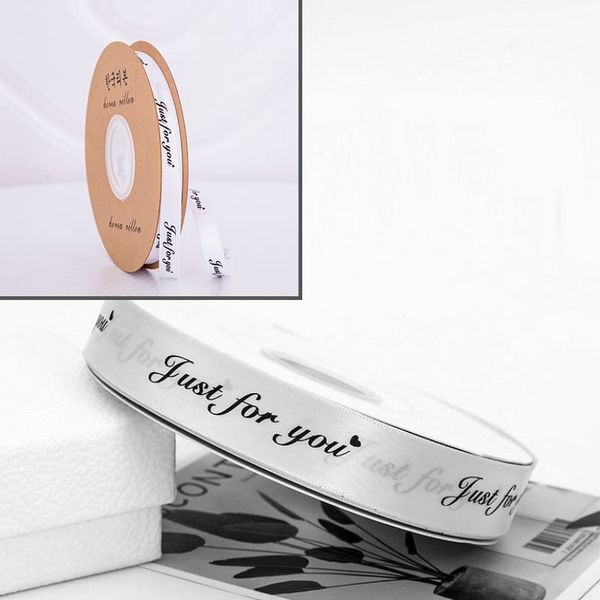 (Cuộn 45m) Ruy băng lụa in chữ just for you bản 2,5cm*45m