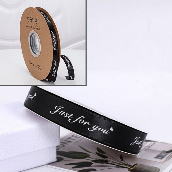 (Cuộn 45m) Ruy băng lụa in chữ just for you bản 2,5cm*45m