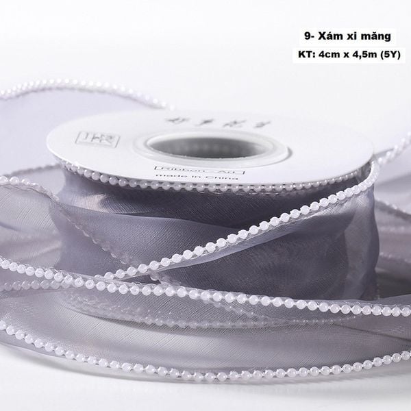 Ruy băng Voan Sóng Viền Ngọc Hàn Quốc Loại Đẹp bản 4Cm
